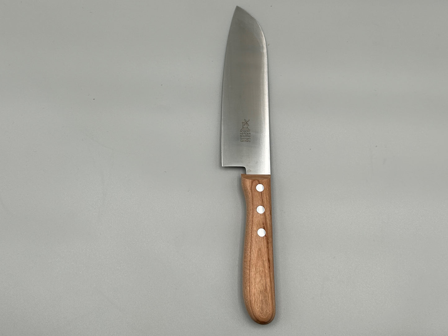 Kochmesser Santoku 16,5 cm Klingenlänge rostfreier Stahl/ Kirschholz-Griff
