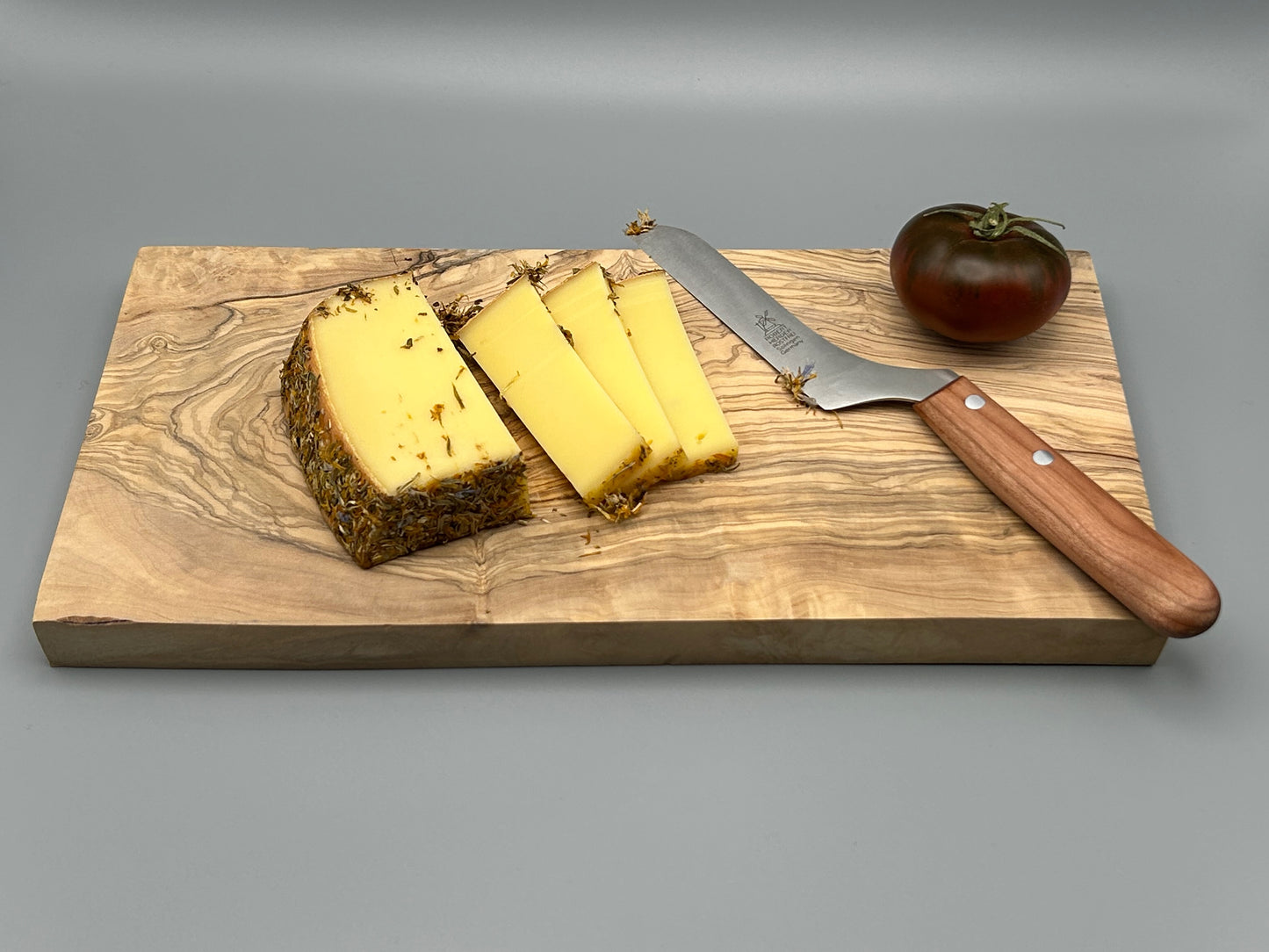 Käsemesser 10,4 cm Klingenlänge rostfreier Stahl/ Kirschholz-Griff