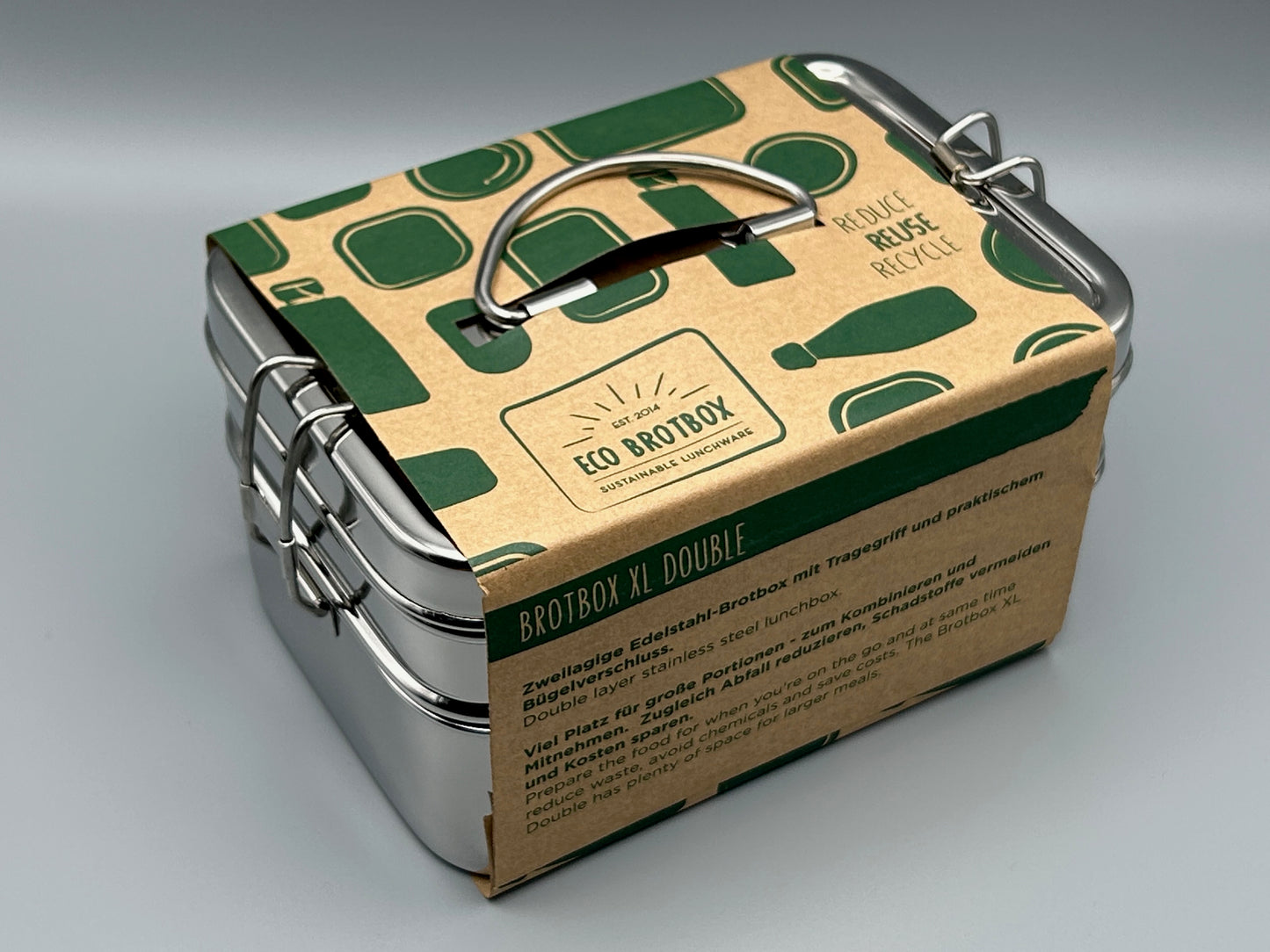 Brotbox XL Double Doppeldecker-Foodbox mit insgesamt 1,7 l Füllvolumen