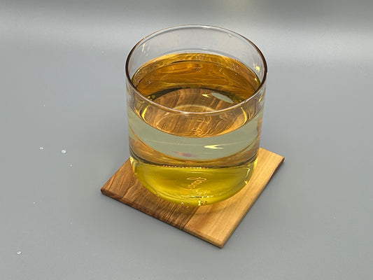 6-er Set Olivenholz-Untersetzer 9x9 cm